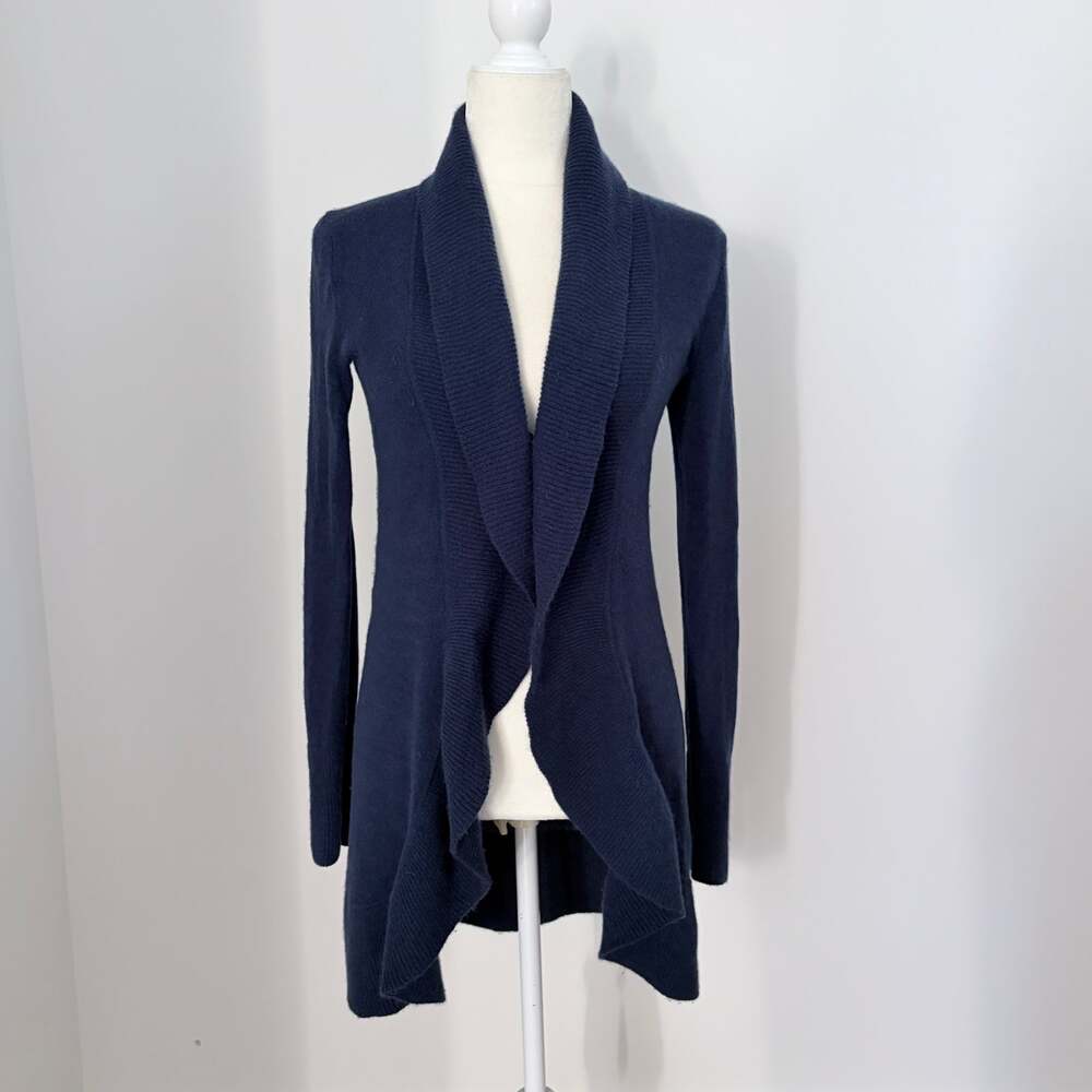 Lilly Pulitzer 100% Cashmere Waterfall Cardigan Sweater Navy Blue XS